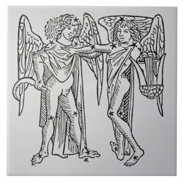 Gemini (the Twins) an illustration from the 'Poeti Tile (Front)