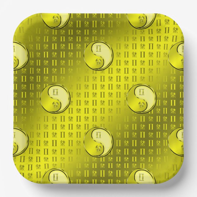 Gemini the Twins Paper Plate (Front)