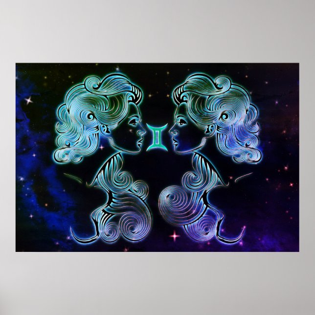 gemini the twins zodiac poster (Front)