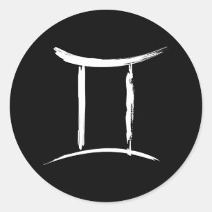 GEMINI The Twins Zodiac Sign Astrology Classic Round Sticker