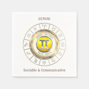 Gemini - The Twins Zodiac Sign Napkin