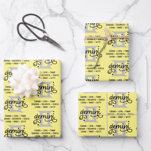 Gemini Trait Wrapping Paper Sheets  (Front)