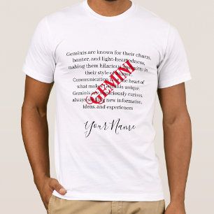 Gemini Traits and Zodiac Sign T-Shirt