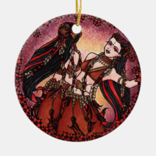 Gemini Tribal Belly Dance Ceramic Tree Decoration