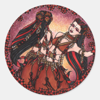 Gemini Tribal Belly Dance Classic Round Sticker