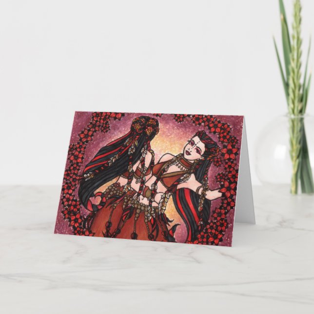 Gemini Tribal Belly Dancers Card (Front)