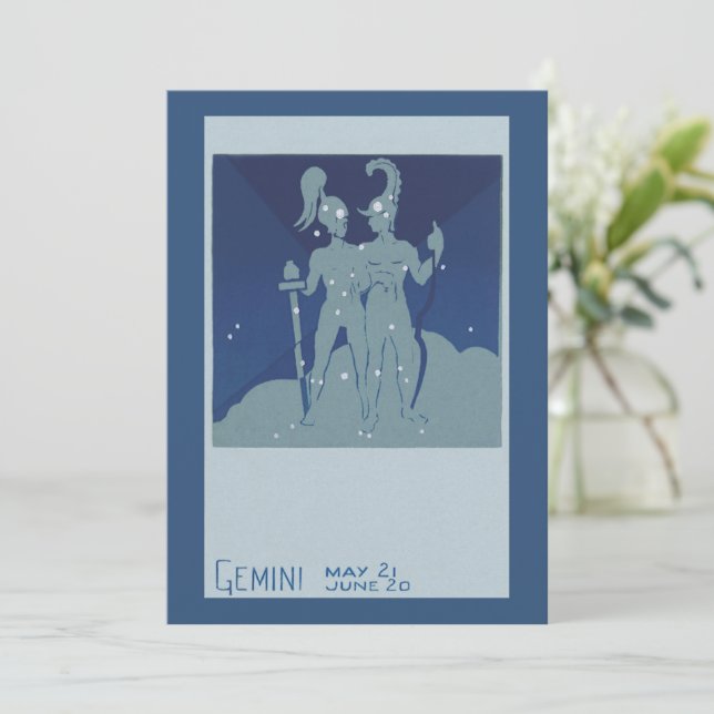 Gemini Twin Constellation Vintage Zodiac Astrology (Standing Front)