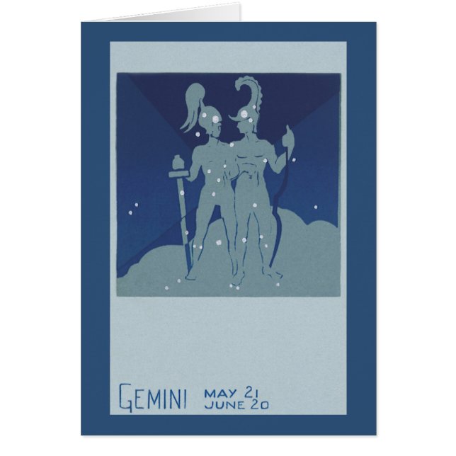 Gemini Twin Constellation Vintage Zodiac Astrology (Front)