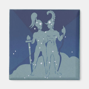 Gemini Twin Constellation Vintage Zodiac Astrology Magnet