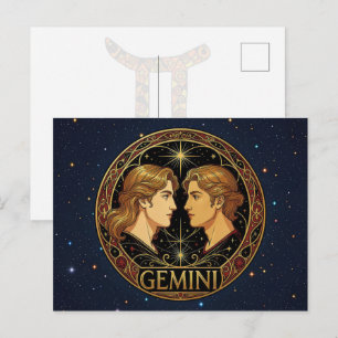Gemini Twin Zodiac Symbol For Men Postcard