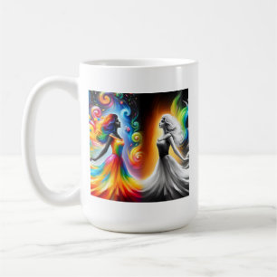 Gemini Twins Colour & Black and White Horoscope Coffee Mug