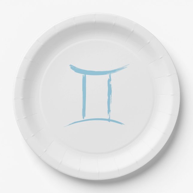 GEMINI Twins May June Zodiac Astrology Birthday  Paper Plate (Front)
