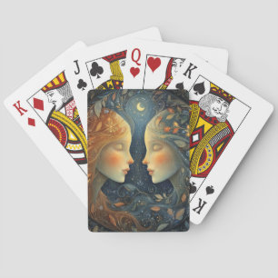 Gemini Twins Zodiac Astrology Celestial Birthday Playing Cards
