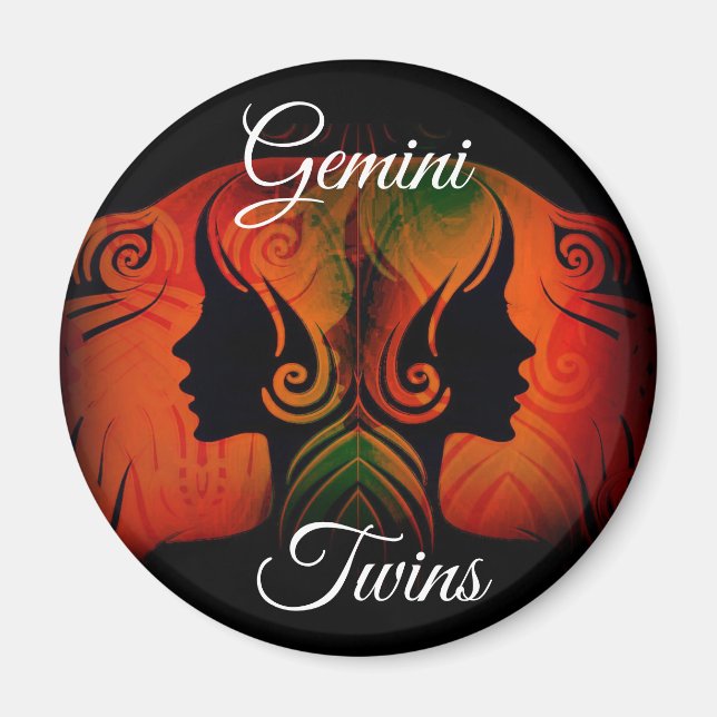Gemini Twins Zodiac Horoscope Sign Magnet (Front)