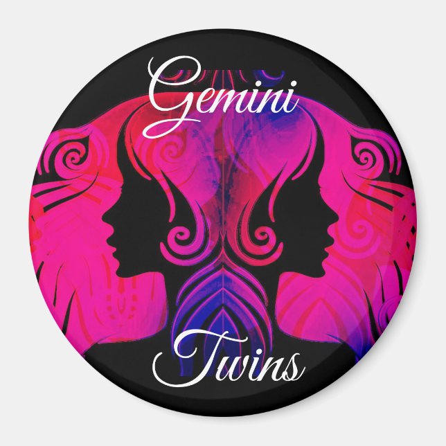 Gemini Twins Zodiac Horoscope Sign Magnet (Front)