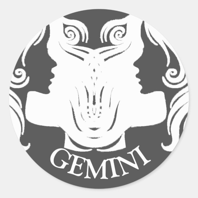 Gemini Twins Zodiac Horoscope Sign Stickers (Front)