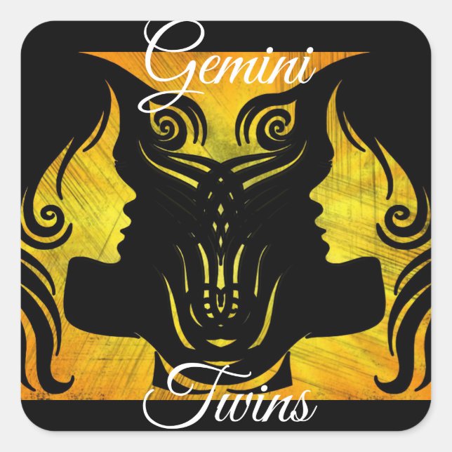 Gemini Twins Zodiac Horoscope Sign Stickers (Front)