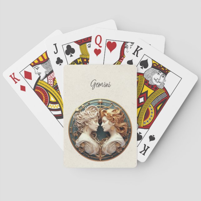 Gemini Twins Zodiac Minimalist Playing Cards (Back)