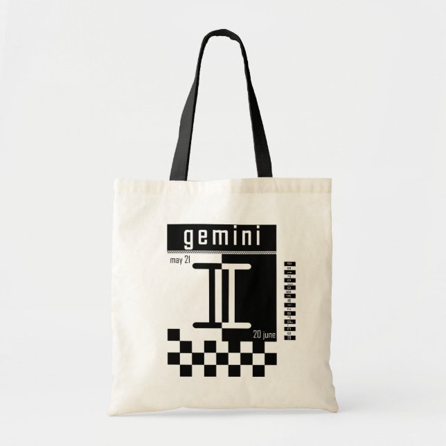Gemini Two-Tone Zodiac Bag. Tote Bag (Front)