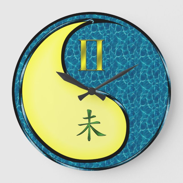 Gemini & Water Goat Large Clock (Front)