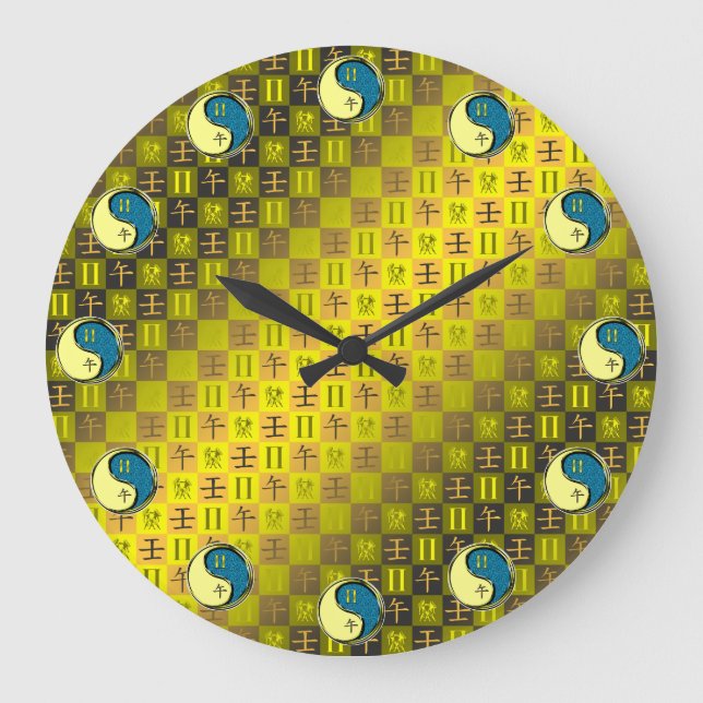 Gemini & Water Horse Large Clock (Front)