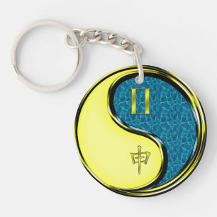 Gemini & Water Monkey Key Ring