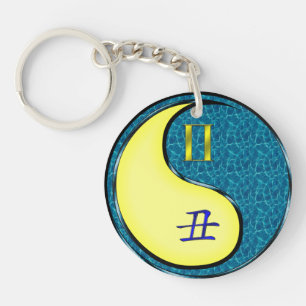 Gemini & Water Ox Key Ring