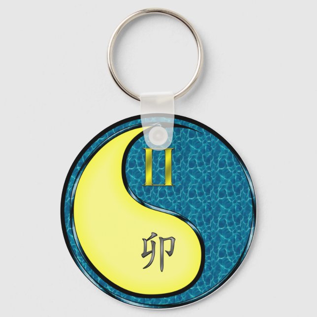 Gemini & Water Rabbit Key Ring (Front)