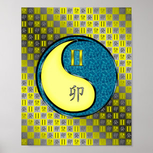 Gemini & Water Rabbit Poster