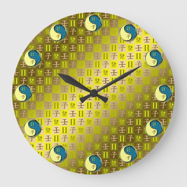 Gemini & Water Rat Large Clock (Front)