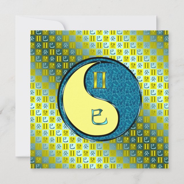 Gemini & Water Snake Card (Front)