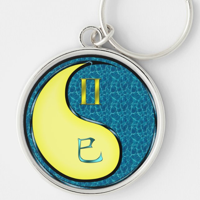 Gemini & Water Snake Key Ring (Front)