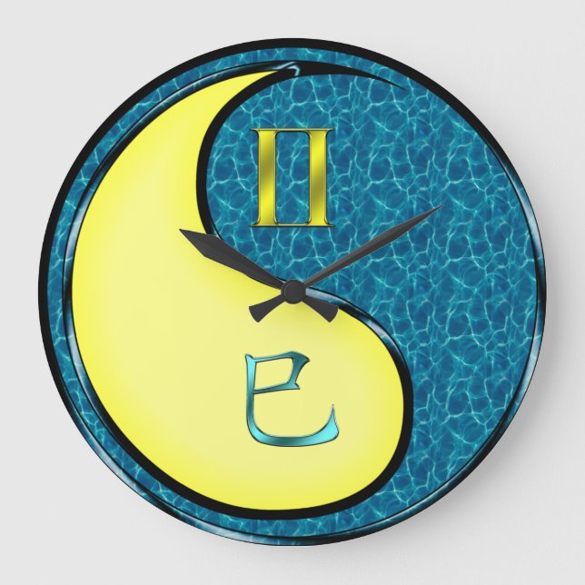 Gemini & Water Snake Large Clock (Front)