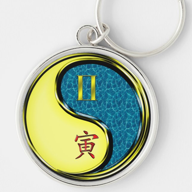 Gemini & Water Tiger Key Ring (Front)