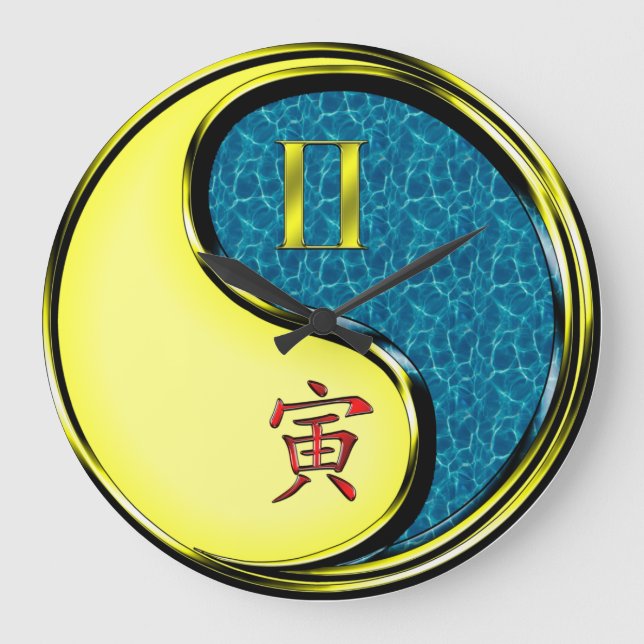 Gemini & Water Tiger Large Clock (Front)