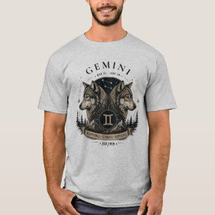 Gemini Wolf Zodiac Men's T-Shirt