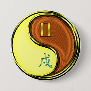 Gemini & Wood Dog 7.5 Cm Round Badge