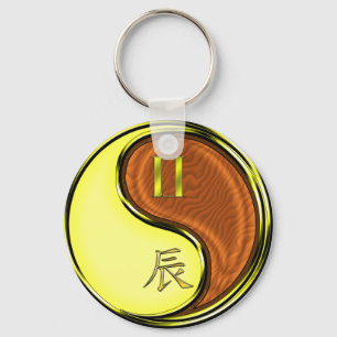 Gemini & Wood Dragon Key Ring