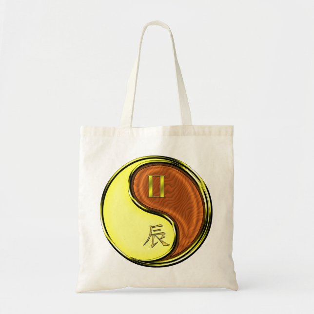Gemini & Wood Dragon Tote Bag (Front)