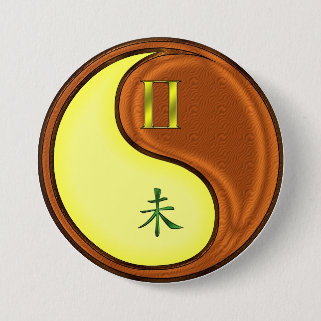Gemini & Wood Goat 7.5 Cm Round Badge (Front)