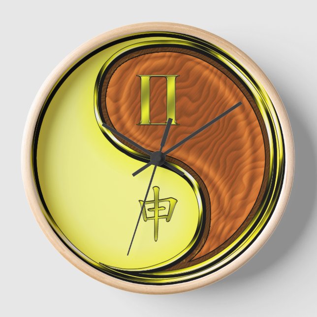 Gemini & Wood Monkey Clock (Front)
