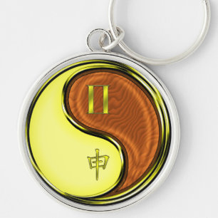 Gemini & Wood Monkey Key Ring