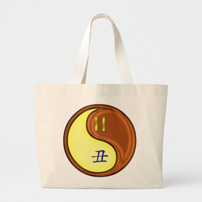 Gemini & Wood Ox Large Tote Bag (Front)