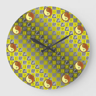 Gemini & Wood Rabbit Large Clock