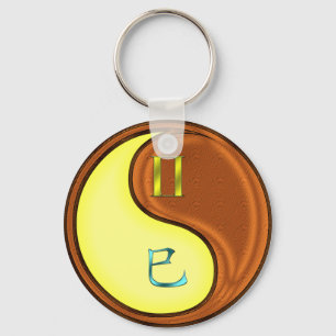 Gemini & Wood Snake Key Ring