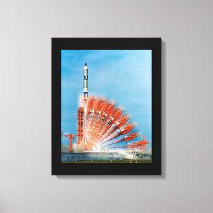 Gemini X Rocket Launch Time Lapse Photograph Poste Canvas Print