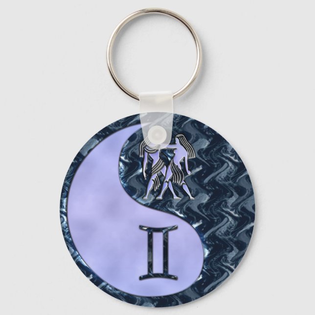 Gemini Yin Yang Key Ring (Front)