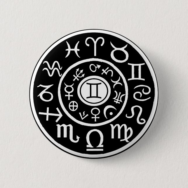 Gemini Zodiac 6 Cm Round Badge (Front)