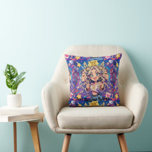 Gemini Zodiac Anime Girl Aesthetic Kawaii Cushion