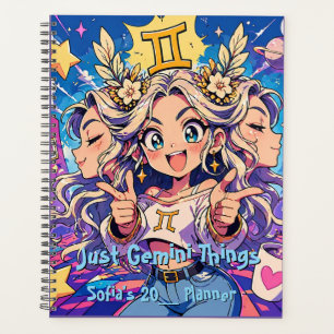 Gemini Zodiac Anime Girl Aesthetic Planner
